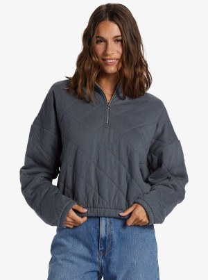 Roxy Bonfire Babe Gesteppt Fleece Half-Zip Hoodie | 84950-TGXL