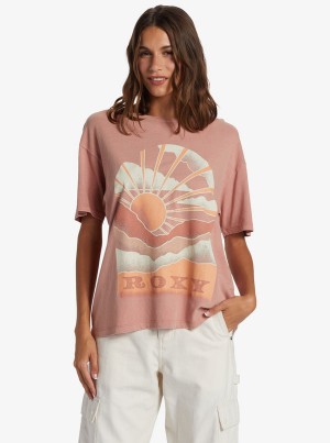 Roxy Get Lost In The Moment Oversized Boyfriend T-shirts | 46219-VQWM