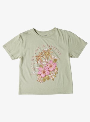 Roxy Hibiscus Paradise Oversized Boyfriend T-shirts Mädchen | 34970-XTFS