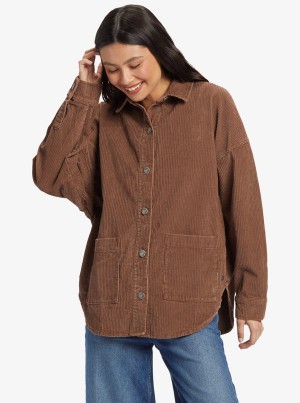 Roxy Kick Back Washed Corduroy Long Sleeve Oberteile | 96075-YKWF