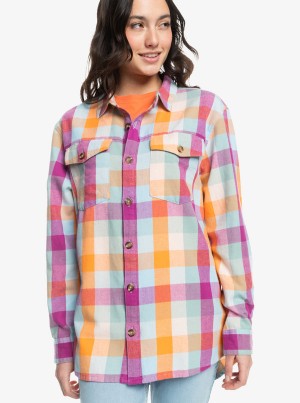 Roxy Let It Go Flannel Long Sleeve Oberteile | 15093-HKYM