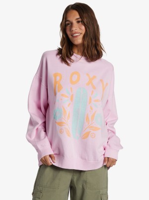 Roxy Lineup Oversized Crew Neck Hoodie | 39287-TKDR