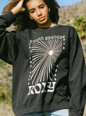 Roxy Lineup Oversized Crew Neck Hoodie | 08726-ISZD