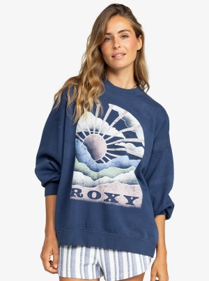 Roxy Lineup Oversized Crew Neck Hoodie | 73290-AUXG