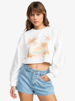 Roxy Sunset Beach Morning Hike Crop Hoodie | 37214-CBVY