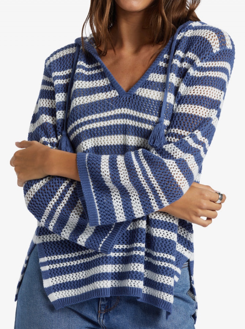 Roxy After Beach Break Stripe V-Neck Pullover | 64582-QRIU