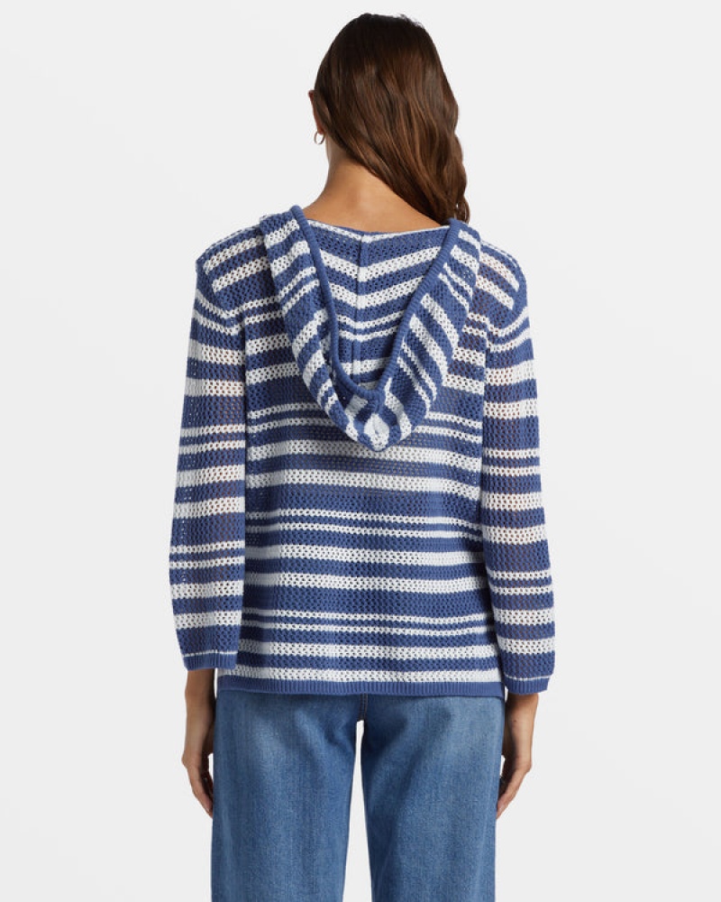 Roxy After Beach Break Stripe V-Neck Pullover | 64582-QRIU