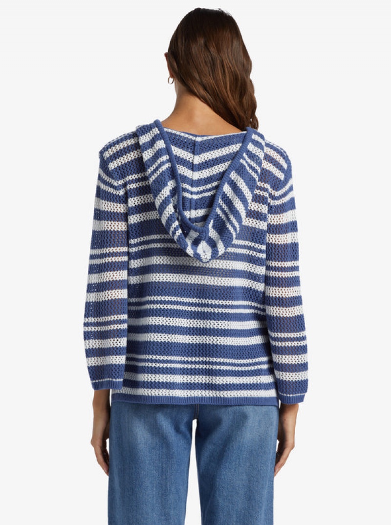 Roxy After Beach Break Stripe V-Neck Pullover | 64582-QRIU