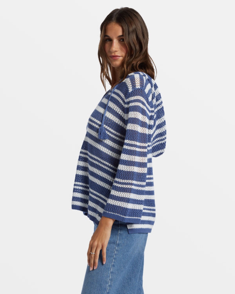 Roxy After Beach Break Stripe V-Neck Pullover | 64582-QRIU