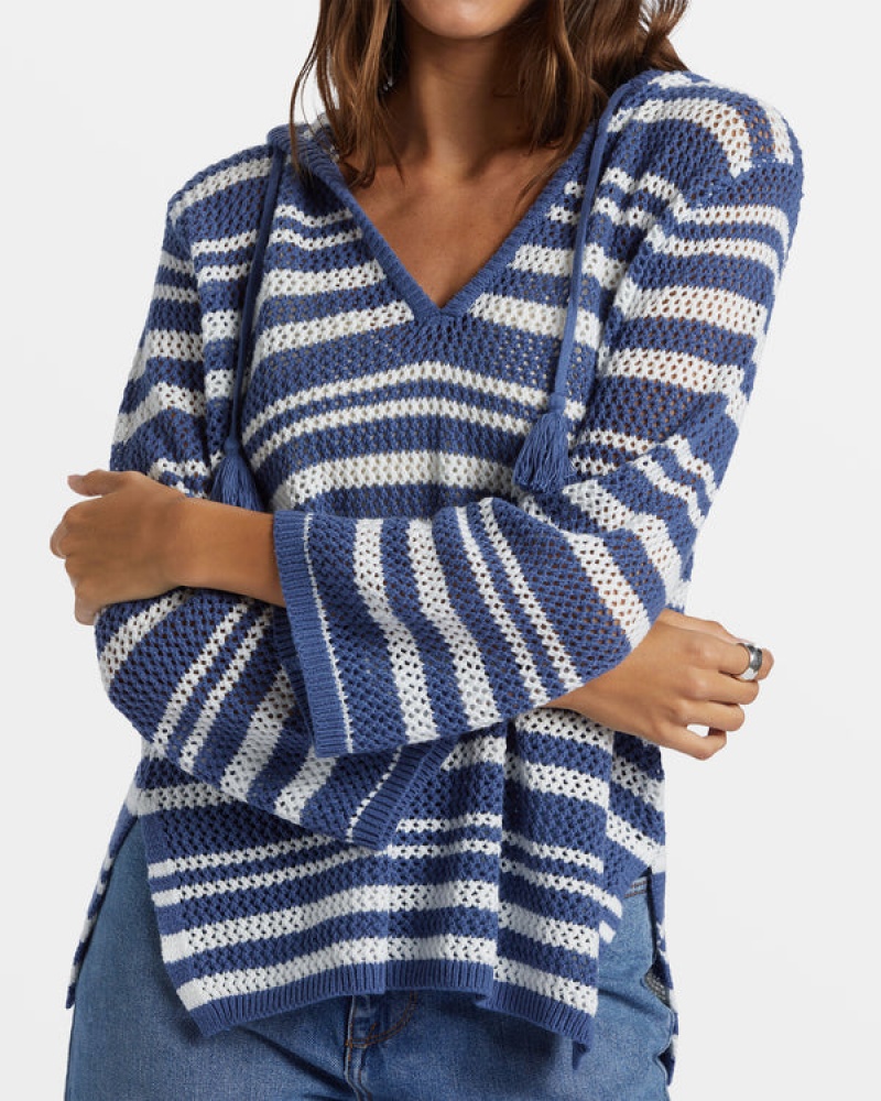 Roxy After Beach Break Stripe V-Neck Pullover | 64582-QRIU