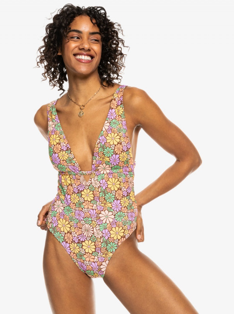 Roxy All About Sol One-Piece Badeanzüge | 52647-NMCF