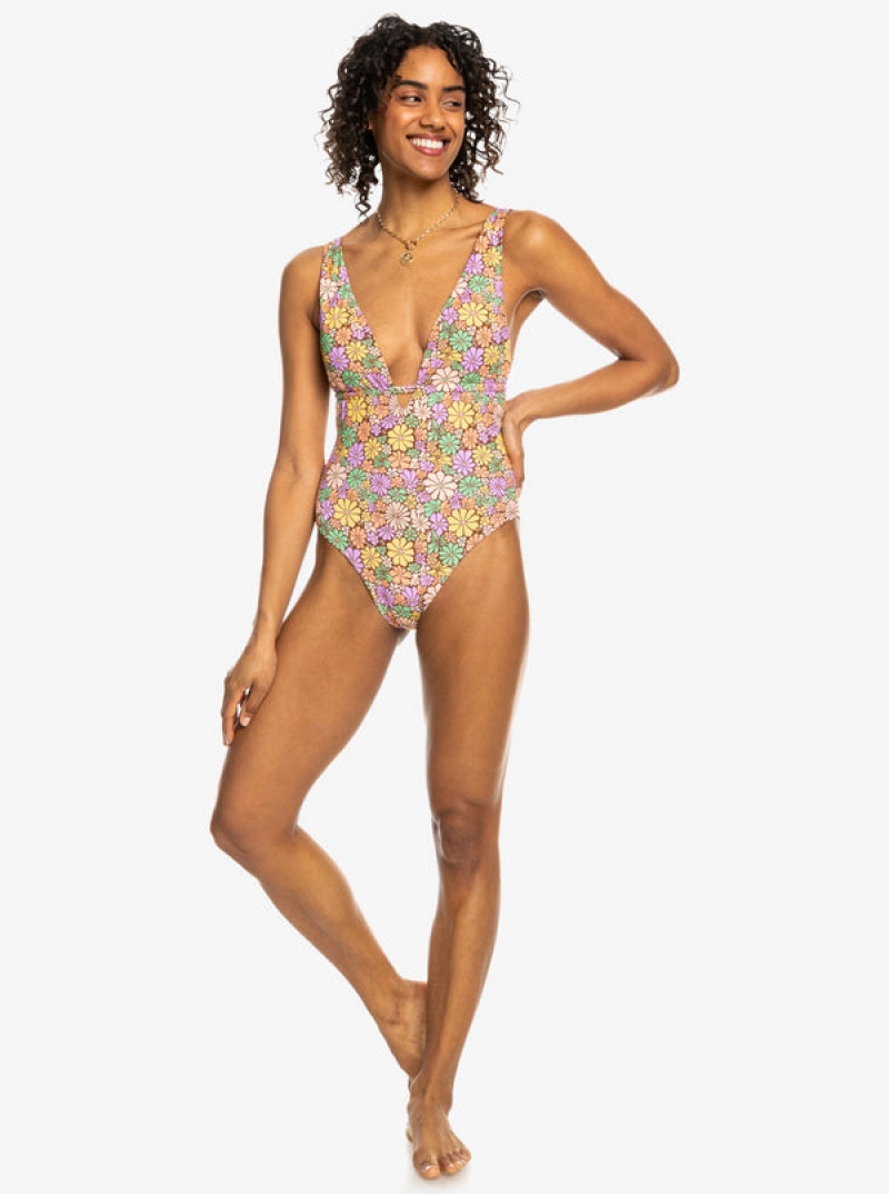 Roxy All About Sol One-Piece Badeanzüge | 52647-NMCF