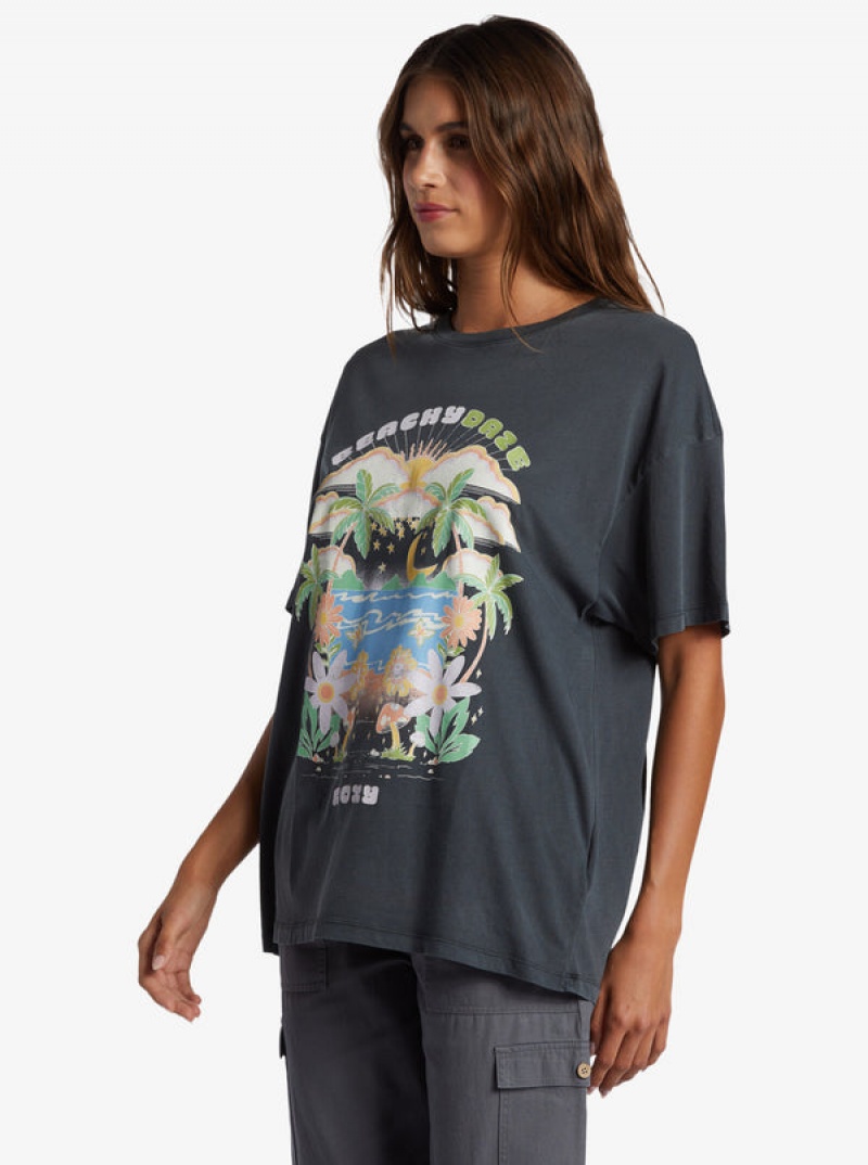 Roxy Beachy Days Oversized Boyfriend T-shirts | 20465-FOLQ