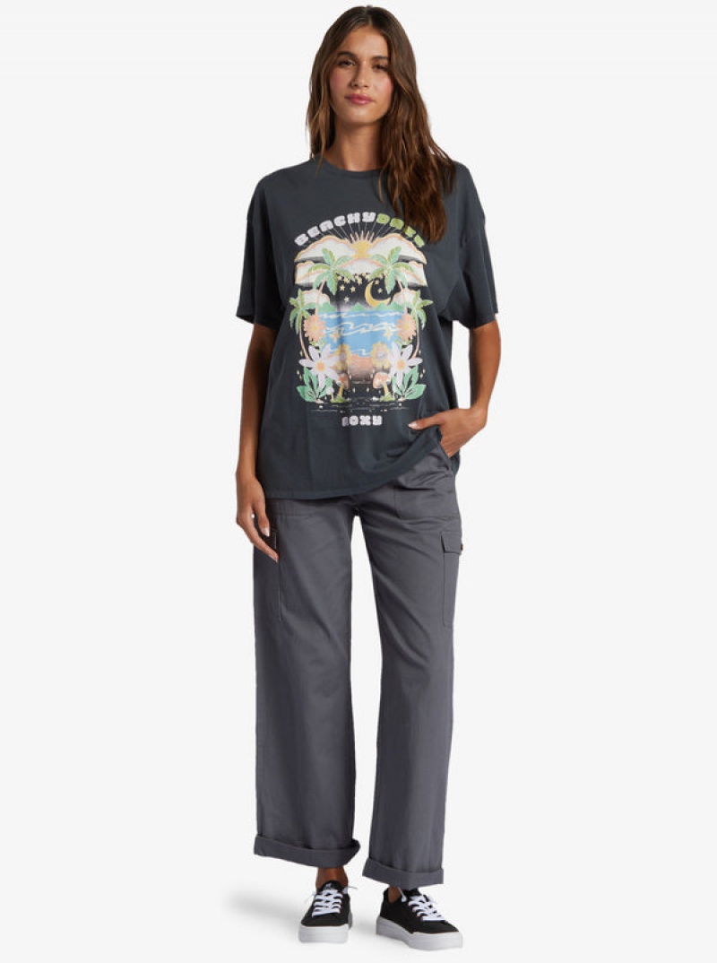 Roxy Beachy Days Oversized Boyfriend T-shirts | 20465-FOLQ