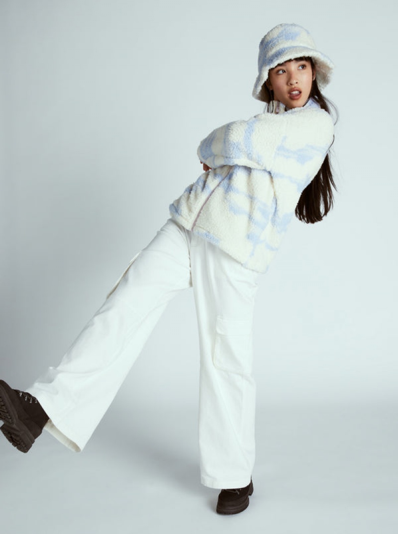 Roxy Chloe Kim In The Clouds Sherpa Full-Zip Fleece Hoodie | 71524-HSZB