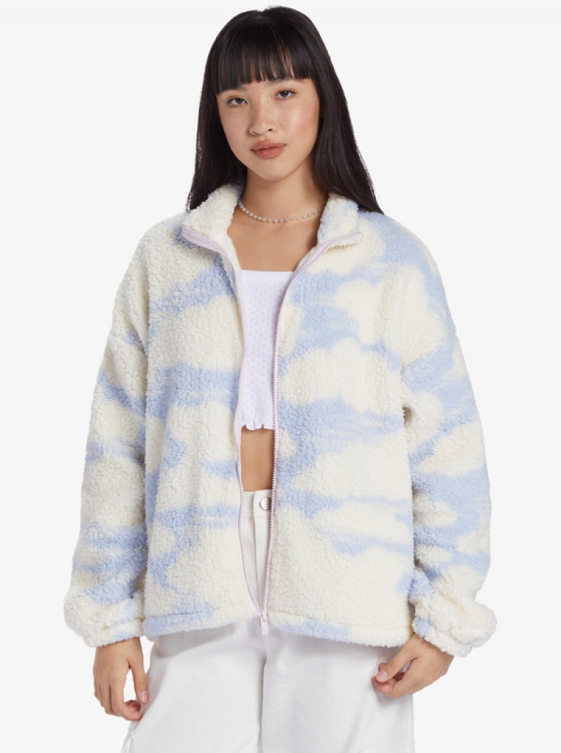 Roxy Chloe Kim In The Clouds Sherpa Full-Zip Fleece Hoodie | 71524-HSZB