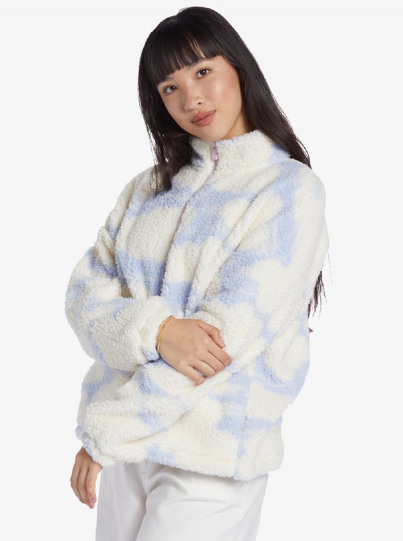 Roxy Chloe Kim In The Clouds Sherpa Full-Zip Fleece Hoodie | 71524-HSZB