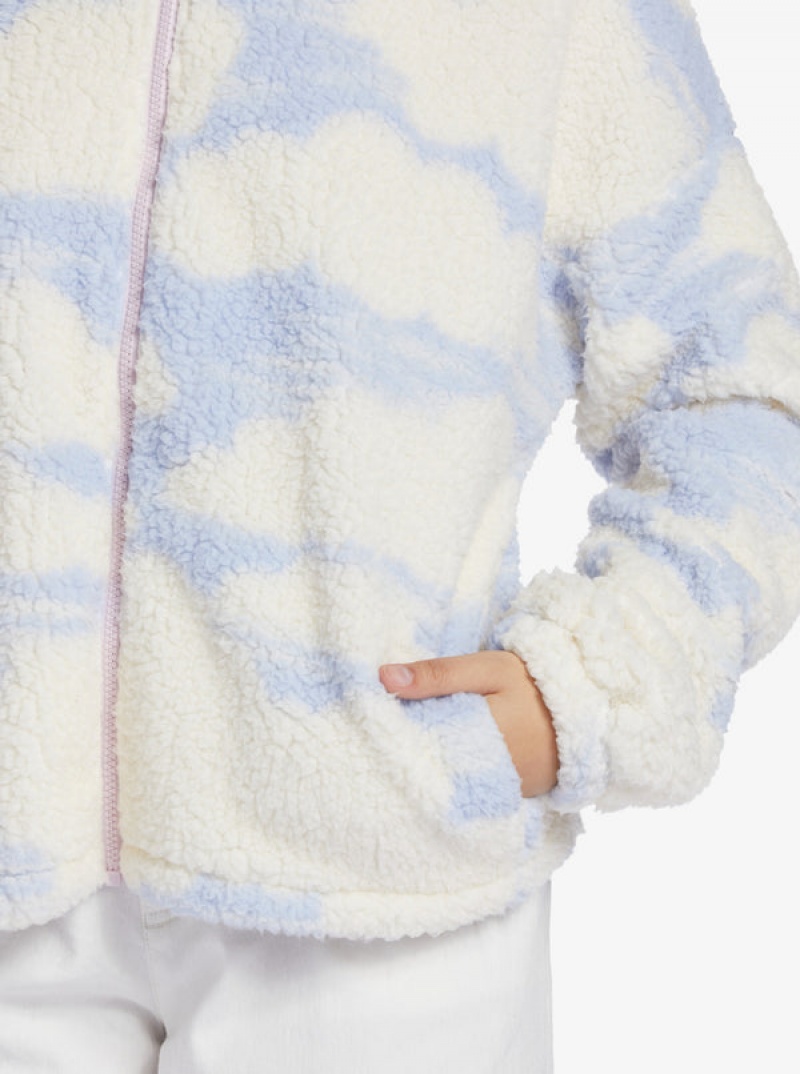 Roxy Chloe Kim In The Clouds Sherpa Full-Zip Fleece Hoodie | 71524-HSZB