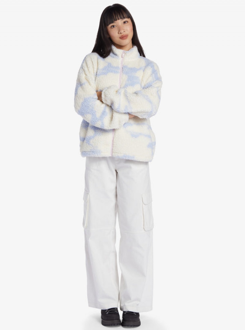 Roxy Chloe Kim In The Clouds Sherpa Full-Zip Fleece Hoodie | 71524-HSZB