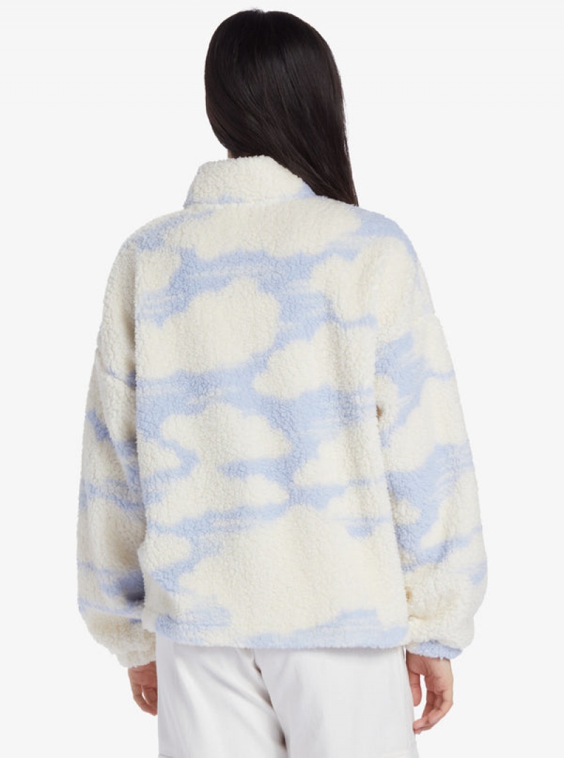 Roxy Chloe Kim In The Clouds Sherpa Full-Zip Fleece Hoodie | 71524-HSZB