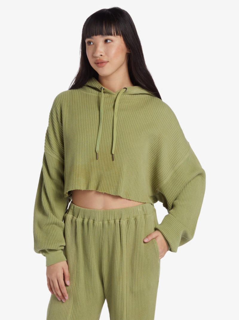 Roxy Chloe Kim Off Duty Crop Hoodie | 80479-OUYE