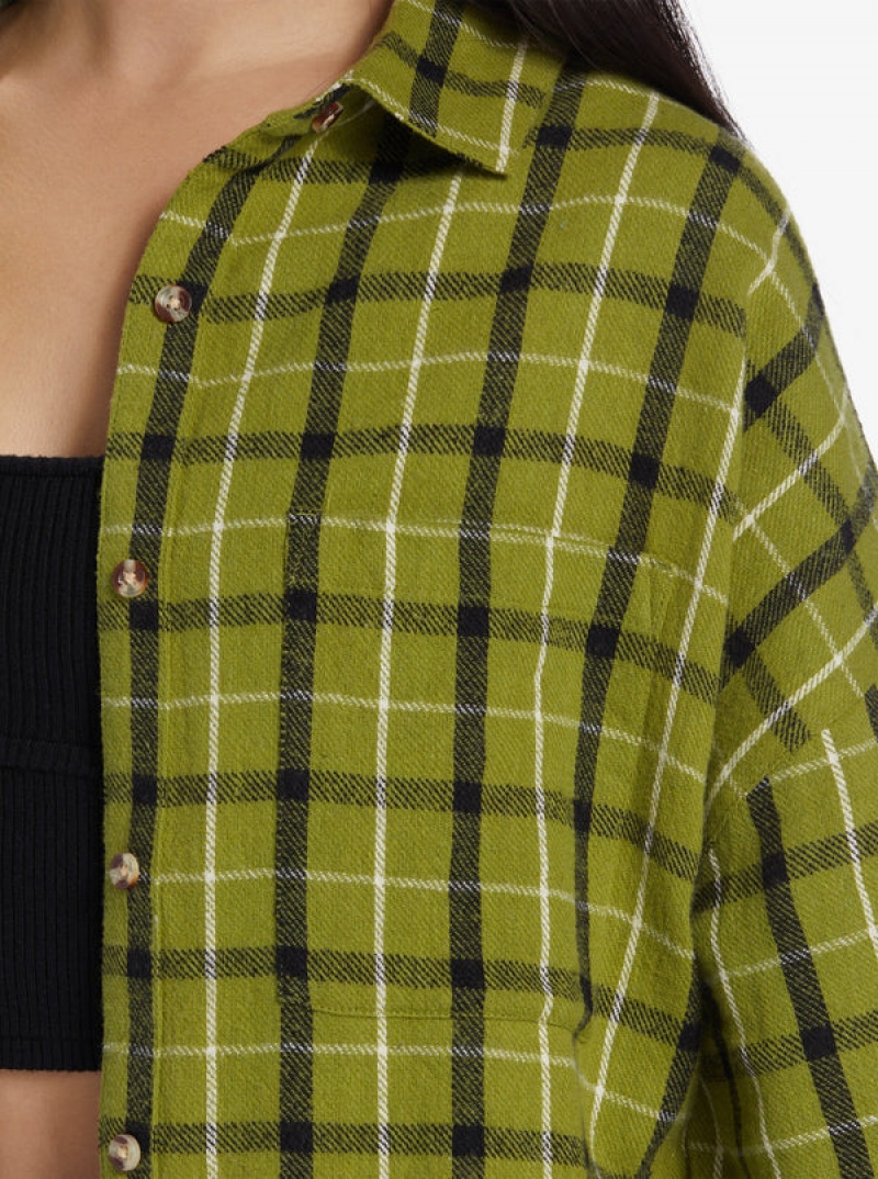 Roxy Chloe Kim Oversized Flannel Oberteile | 37058-MHQY