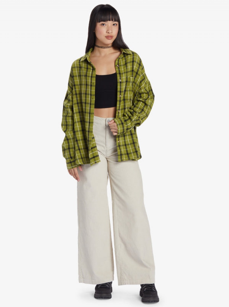 Roxy Chloe Kim Oversized Flannel Oberteile | 37058-MHQY