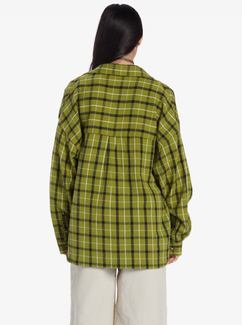 Roxy Chloe Kim Oversized Flannel Oberteile | 37058-MHQY