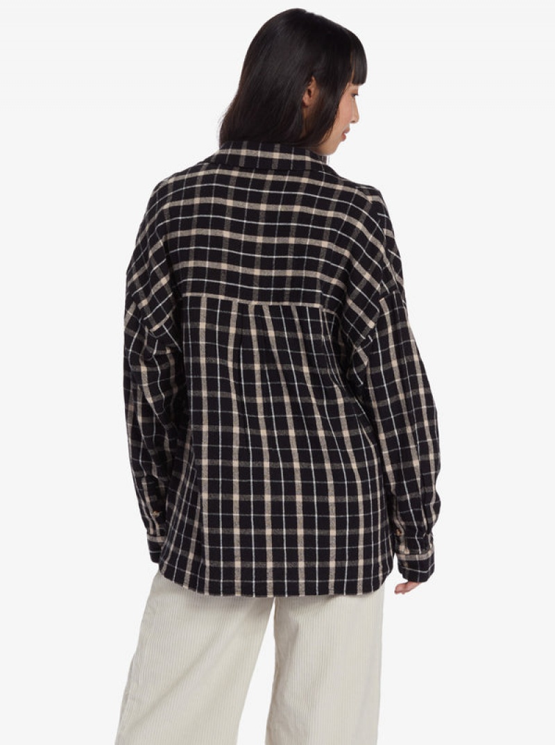 Roxy Chloe Kim Oversized Flannel Oberteile | 41278-JKSF