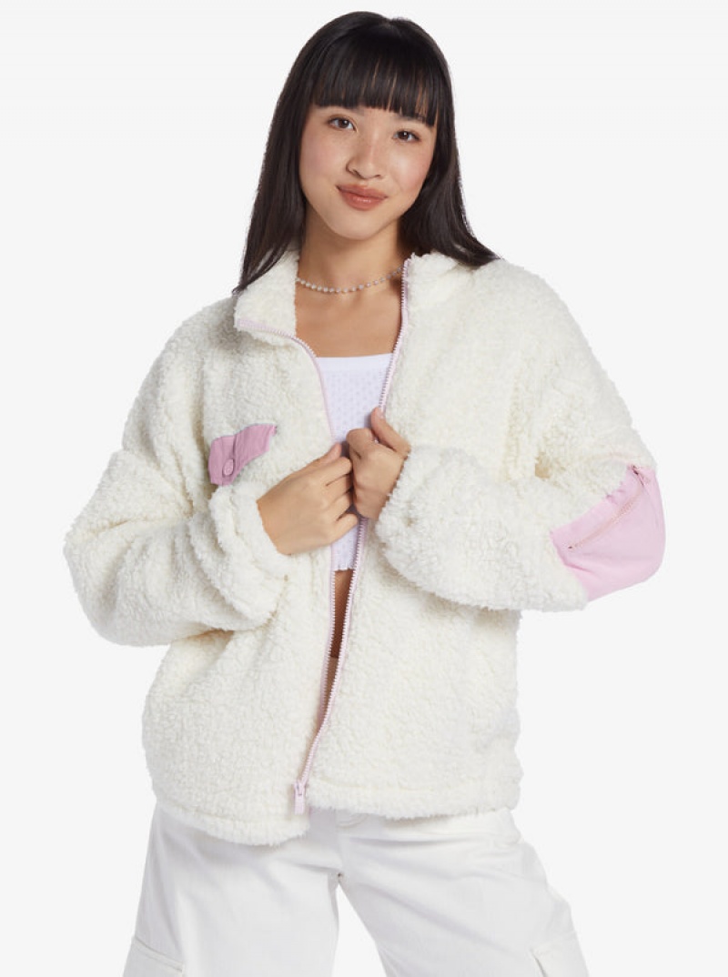 Roxy Chloe Kim Pop Sherpa Full-Zip Fleece Hoodie | 25976-HTCQ