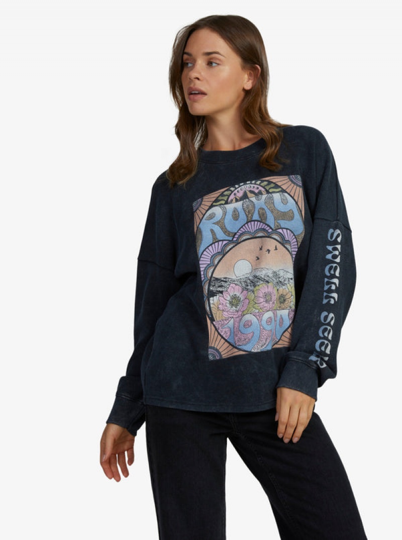 Roxy East Side Long-Sleeve Crew Neck Loungewear | 09312-NRZA