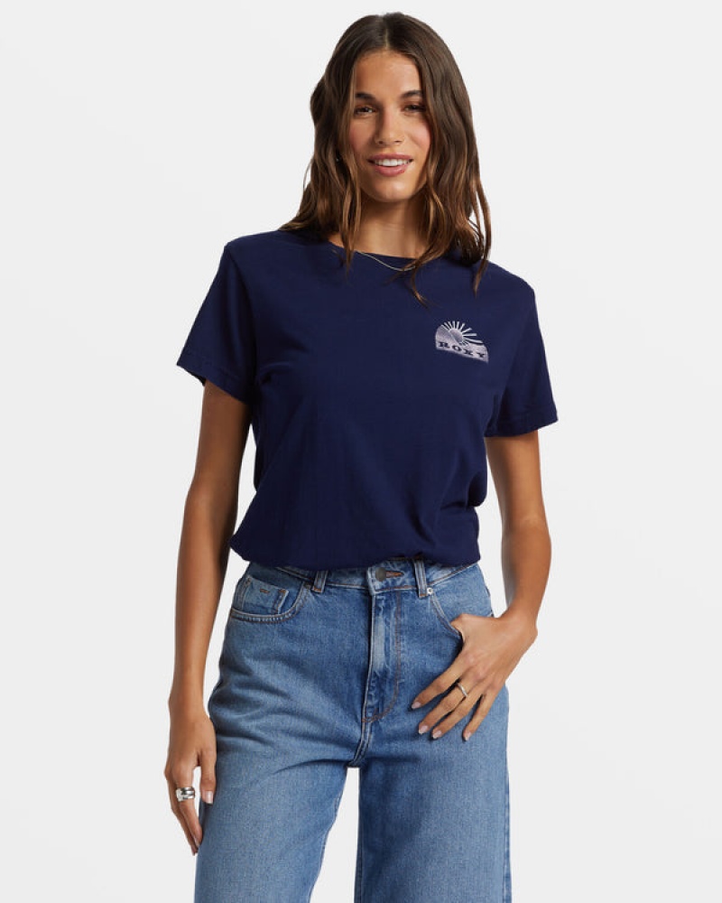 Roxy Get Lost In The Moment Boyfriend T-shirts | 93872-YSNQ