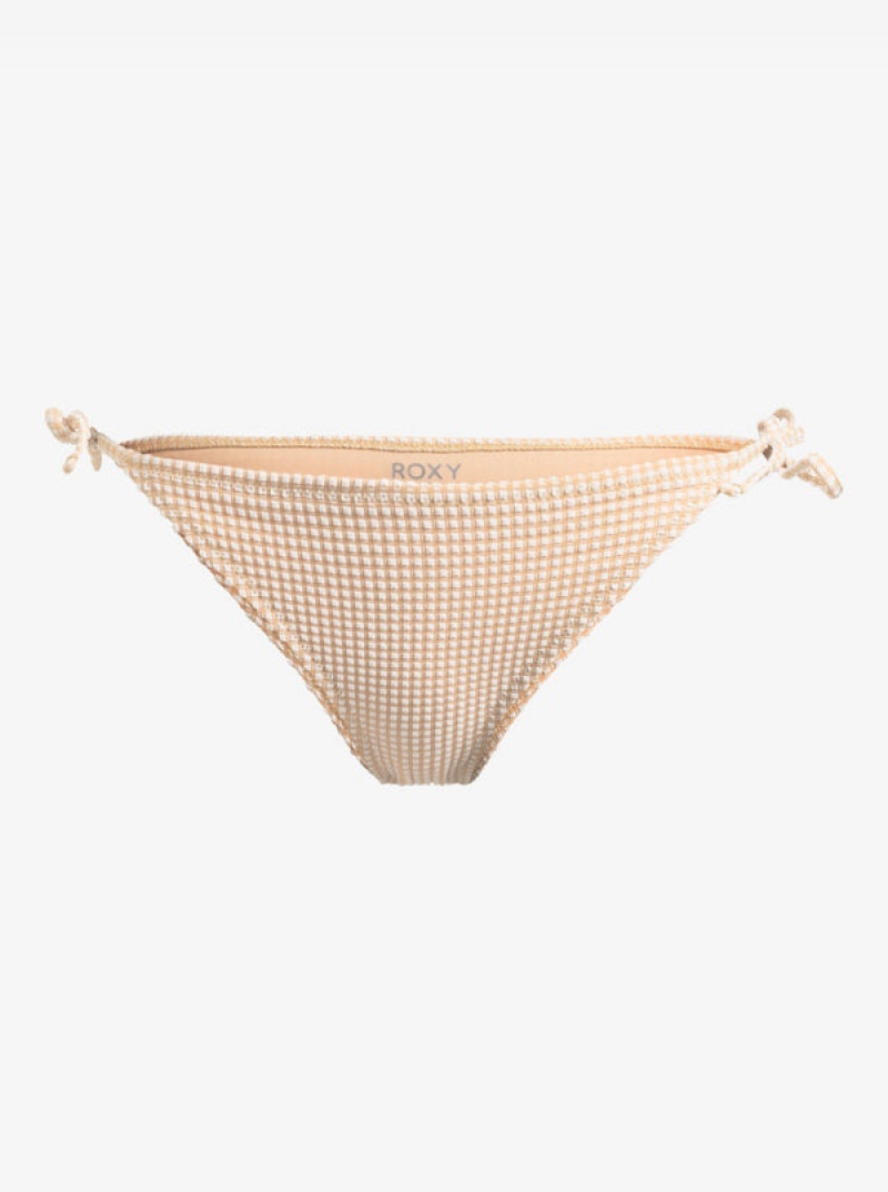 Roxy Gingham Tie Side Cheeky Bikinihosen | 05937-NVMR