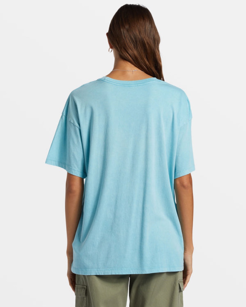 Roxy Hibiscus Collegiate Oversized T-shirts | 69528-GNDW