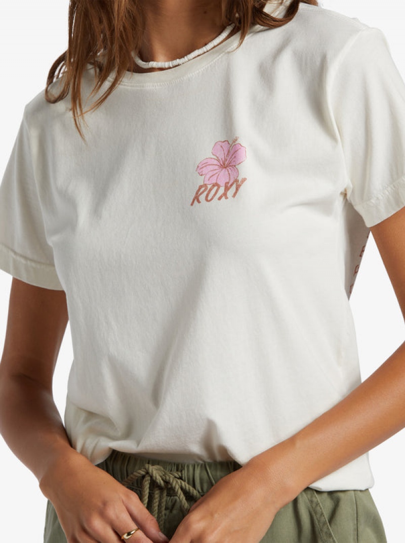 Roxy Hibiscus Paradise Boyfriend T-shirts | 82640-WJLF