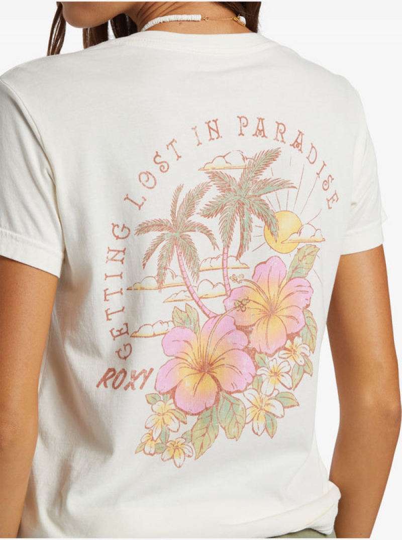 Roxy Hibiscus Paradise Boyfriend T-shirts | 82640-WJLF