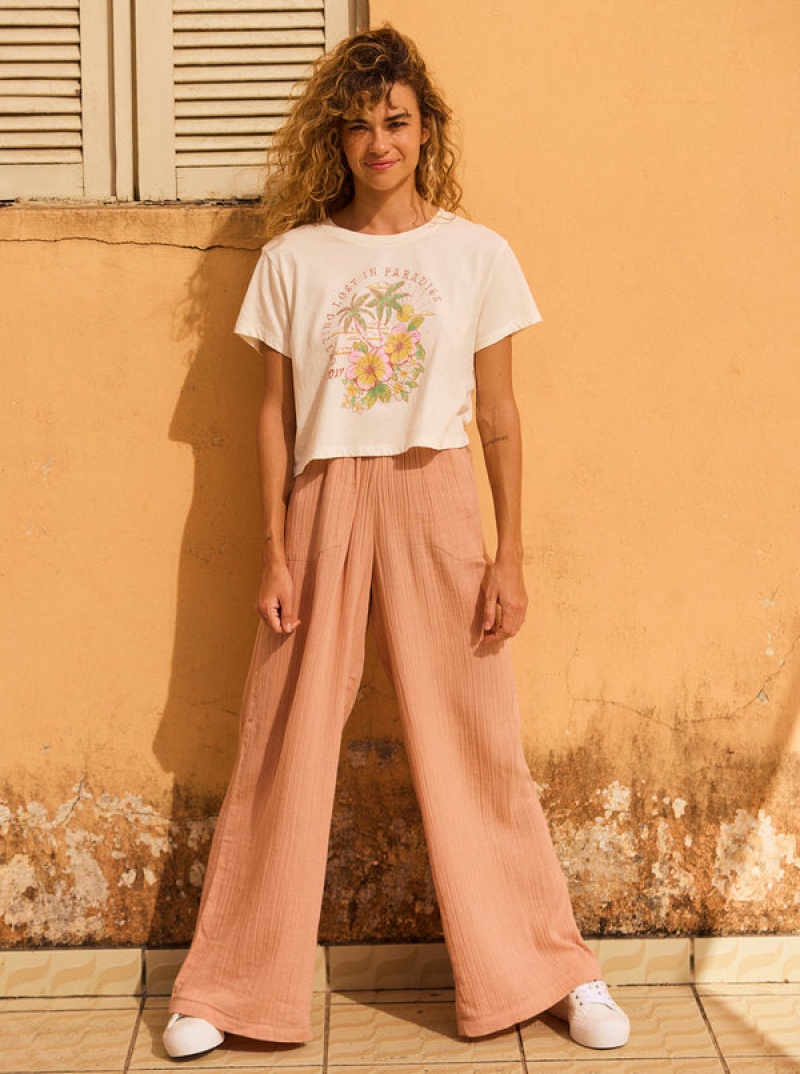 Roxy Hibiscus Paradise Cropped T-shirts | 78065-FAGI