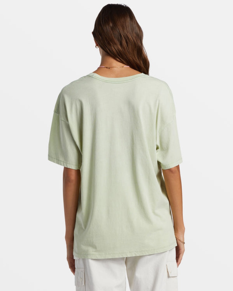 Roxy Hibiscus Paradise Oversized Boyfriend T-shirts | 96275-HNVY