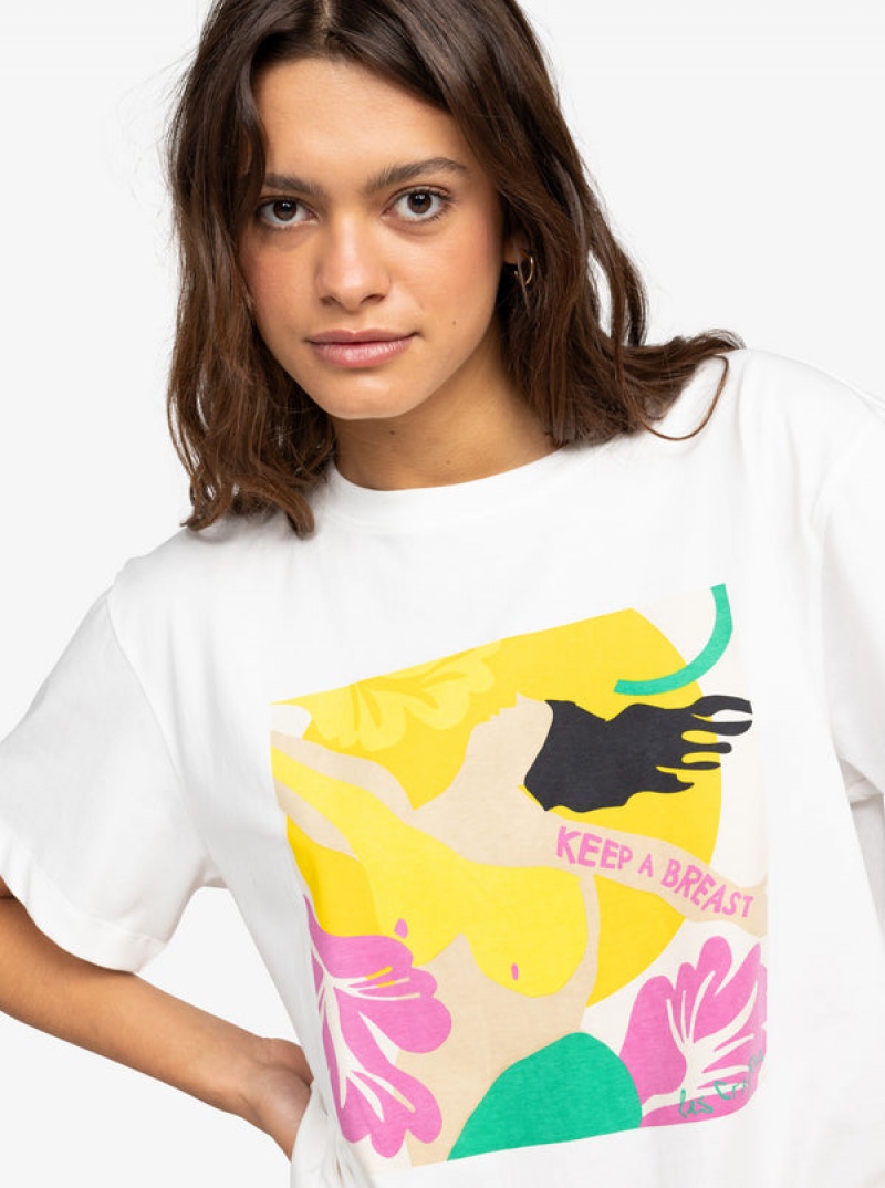 Roxy Keep A Breast Day T-shirts | 06981-IXZY