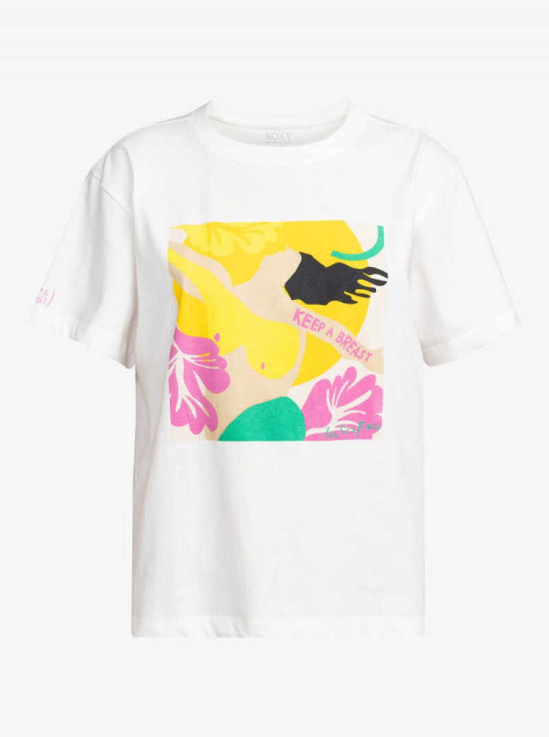 Roxy Keep A Breast Day T-shirts | 06981-IXZY