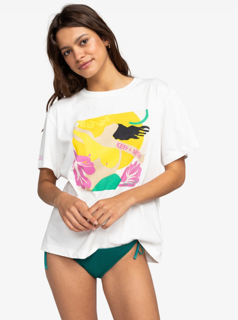 Roxy Keep A Breast Day T-shirts | 06981-IXZY