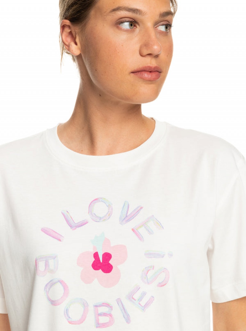 Roxy Keep A Breast Day T-shirts | 08327-ZTFM