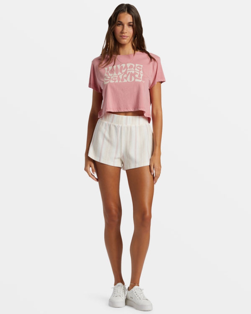 Roxy Kinda Salty Cropped T-shirts | 52678-BHQR