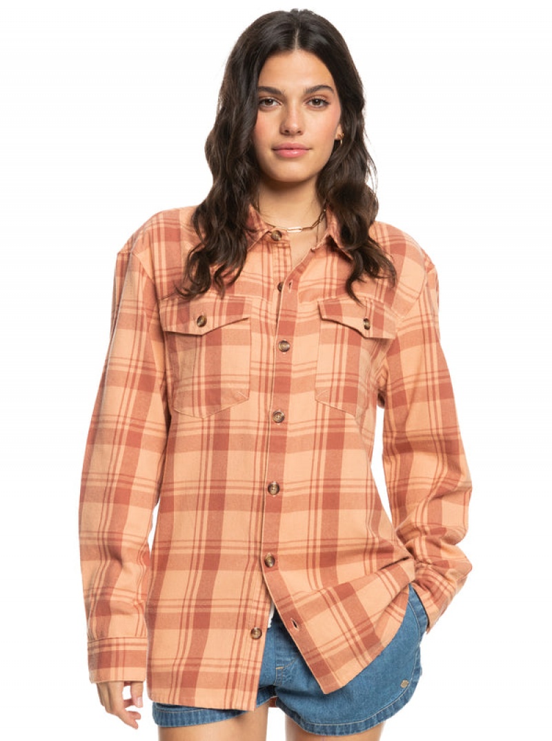 Roxy Let It Go Flannel Long Sleeve Oberteile | 38012-MZEY