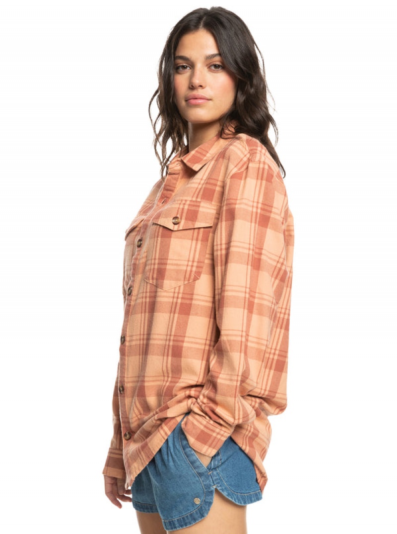 Roxy Let It Go Flannel Long Sleeve Oberteile | 38012-MZEY