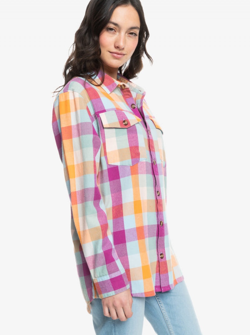 Roxy Let It Go Flannel Long Sleeve Oberteile | 15093-HKYM