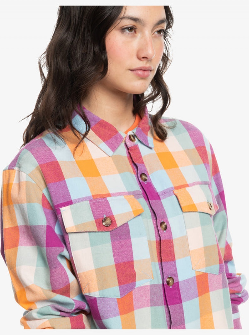 Roxy Let It Go Flannel Long Sleeve Oberteile | 15093-HKYM