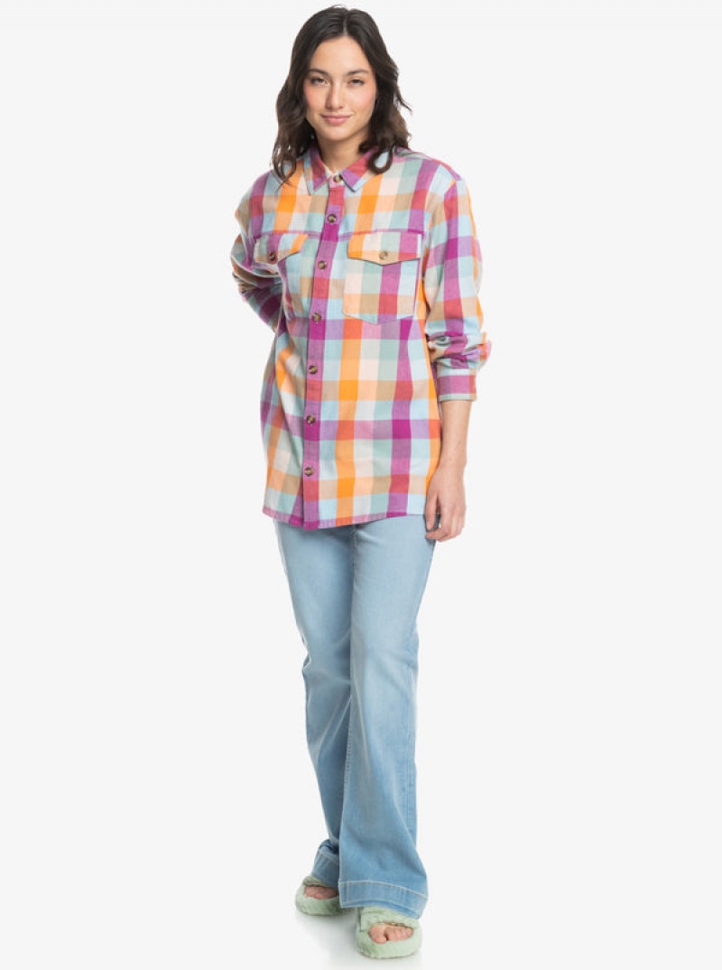 Roxy Let It Go Flannel Long Sleeve Oberteile | 15093-HKYM