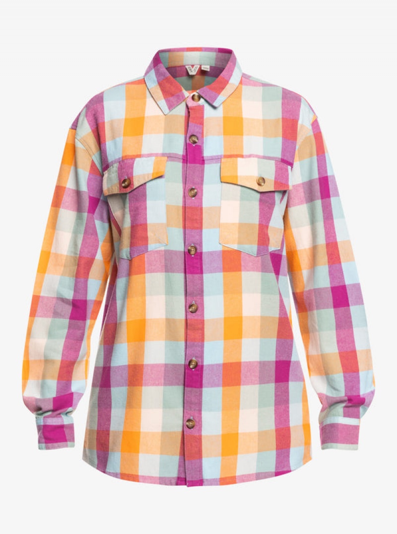 Roxy Let It Go Flannel Long Sleeve Oberteile | 15093-HKYM