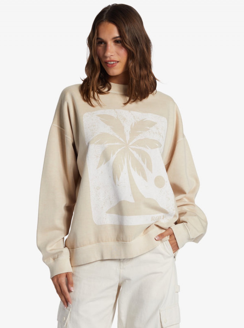 Roxy Lineup Oversized Crew Neck Hoodie | 41908-PAFS